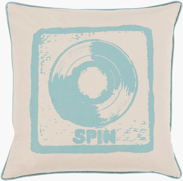 Surya Big Kid Blocks 18"L X 18"W Whimsical Cotton Accent Pillow - Fun, Colorful & Easy Care For Any Room! Teal Cotton Bkb008-2020p