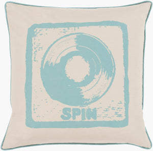 Surya Big Kid Blocks 18"L X 18"W Whimsical Cotton Accent Pillow - Fun, Colorful & Easy Care For Any Room! Teal Cotton Bkb008-1818p