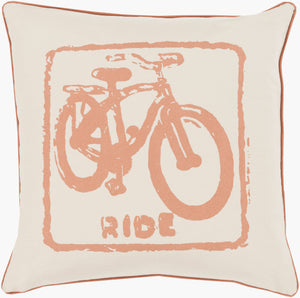 Surya Big Kid Blocks 18"L X 18"W Whimsical Cotton Accent Pillow - Fun, Colorful & Easy Care For Any Room! Brown Cotton Bkb016-2020d