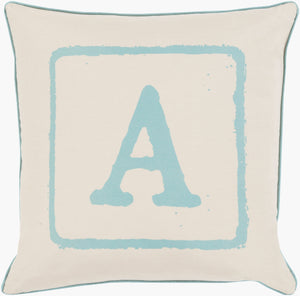Surya Big Kid Blocks 18"L X 18"W Whimsical Cotton Accent Pillow - Fun, Colorful & Easy Care For Any Room! Teal Cotton Bkb022-2222d