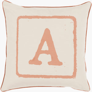 Surya Big Kid Blocks 18"L X 18"W Whimsical Cotton Accent Pillow - Fun, Colorful & Easy Care For Any Room! Beige Cotton Bkb023-1818p