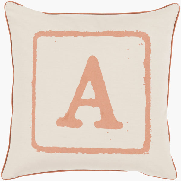 Surya Big Kid Blocks 18"L X 18"W Whimsical Cotton Accent Pillow - Fun, Colorful & Easy Care For Any Room! Beige Cotton Bkb023-1818p