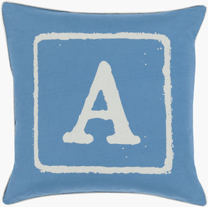 Surya Big Kid Blocks 18"L X 18"W Whimsical Cotton Accent Pillow - Fun, Colorful & Easy Care For Any Room! Blue Cotton Bkb024-2020
