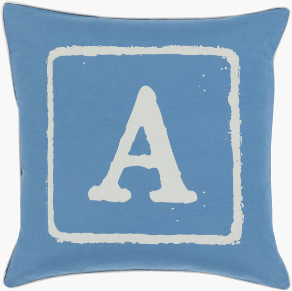 Surya Big Kid Blocks 18"L X 18"W Whimsical Cotton Accent Pillow - Fun, Colorful & Easy Care For Any Room! Blue Cotton Bkb024-2020