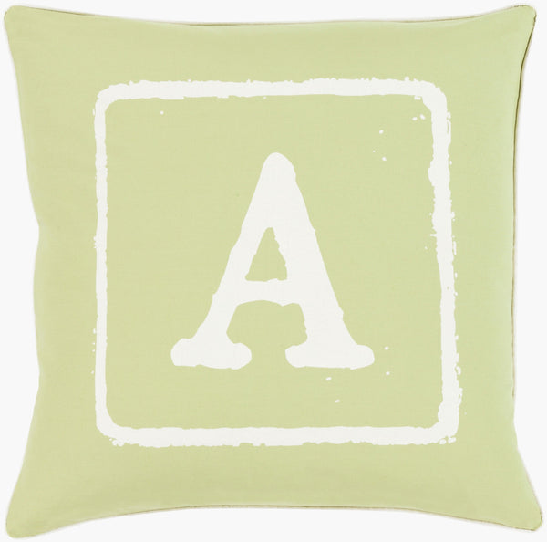 Surya Big Kid Blocks 18"L X 18"W Whimsical Cotton Accent Pillow - Fun, Colorful & Easy Care For Any Room! Cream Cotton Bkb028-2222p