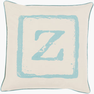 Surya Big Kid Blocks 18"L X 18"W Whimsical Cotton Accent Pillow - Fun, Colorful & Easy Care For Any Room! Beige Cotton Bkb029-1818d