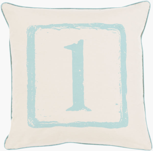Surya Big Kid Blocks 18"L X 18"W Whimsical Cotton Accent Pillow - Fun, Colorful & Easy Care For Any Room! Beige Cotton Bkb036-1818
