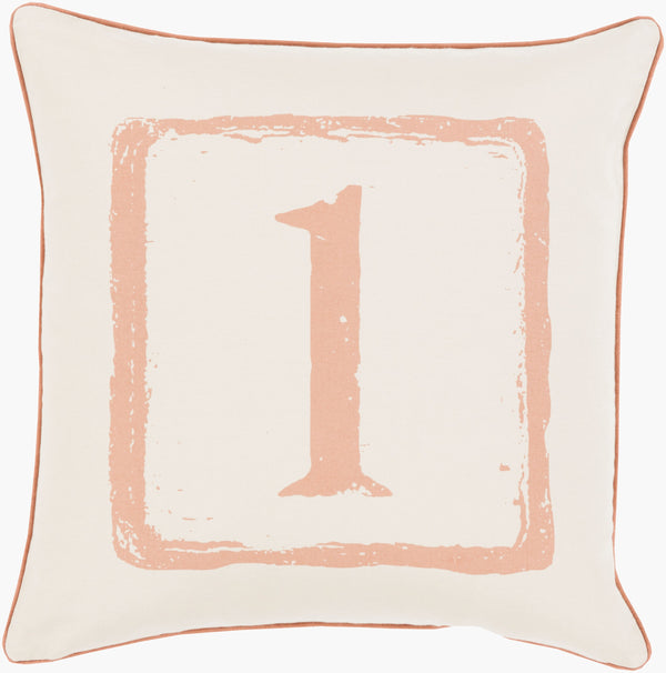Surya Big Kid Blocks 18"L X 18"W Whimsical Cotton Accent Pillow - Fun, Colorful & Easy Care For Any Room! Beige Cotton Bkb037-2020p