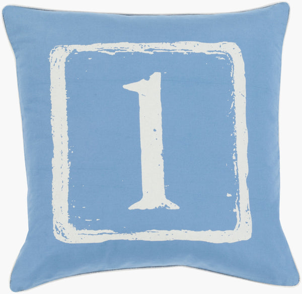 Surya Big Kid Blocks 18"L X 18"W Whimsical Cotton Accent Pillow - Fun, Colorful & Easy Care For Any Room! Blue Cotton Bkb038-1818d