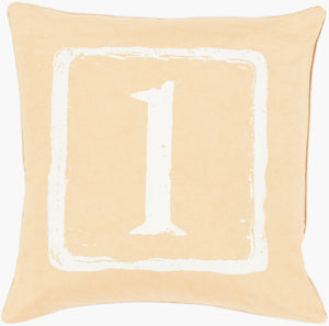 Surya Big Kid Blocks 18"L X 18"W Whimsical Cotton Accent Pillow - Fun, Colorful & Easy Care For Any Room! Off,White Cotton Bkb039-2222d