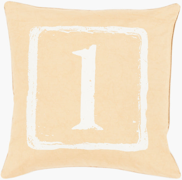 Surya Big Kid Blocks 18"L X 18"W Whimsical Cotton Accent Pillow - Fun, Colorful & Easy Care For Any Room! Off,White Cotton Bkb039-2020d