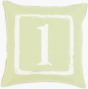 Surya Big Kid Blocks 18"L X 18"W Whimsical Cotton Accent Pillow - Fun, Colorful & Easy Care For Any Room! Light Olive Cotton Bkb042-2222