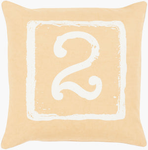 Surya Big Kid Blocks 18"L X 18"W Whimsical Cotton Accent Pillow - Fun, Colorful & Easy Care For Any Room! Mustard Cotton Bkb046-2020d