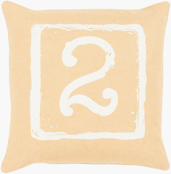 Surya Big Kid Blocks 18"L X 18"W Whimsical Cotton Accent Pillow - Fun, Colorful & Easy Care For Any Room! Mustard Cotton Bkb046-2020d