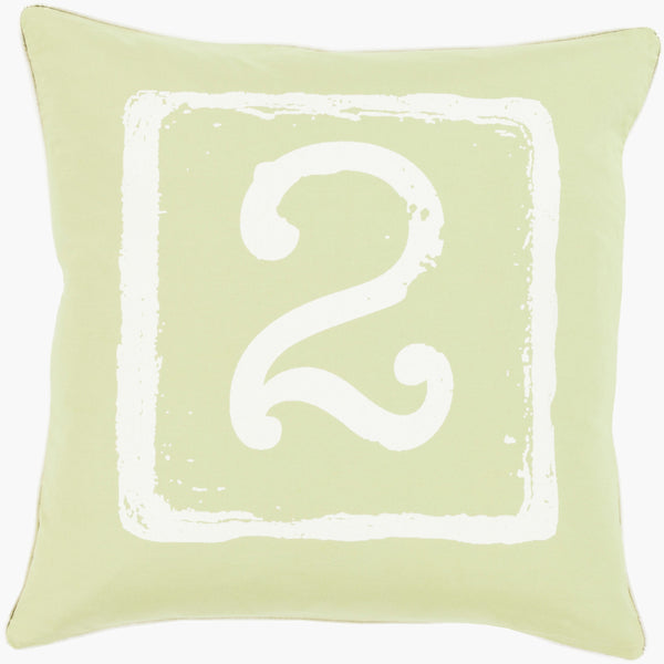 Surya Big Kid Blocks 18"L X 18"W Whimsical Cotton Accent Pillow - Fun, Colorful & Easy Care For Any Room! Light Olive Cotton Bkb049-1818p