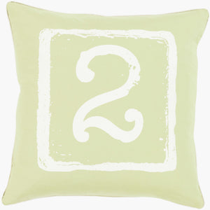 Surya Big Kid Blocks 18"L X 18"W Whimsical Cotton Accent Pillow - Fun, Colorful & Easy Care For Any Room! Light Olive Cotton Bkb049-2020