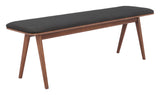 Kazwali Bench Black & Walnut 110301 Zuo Modern