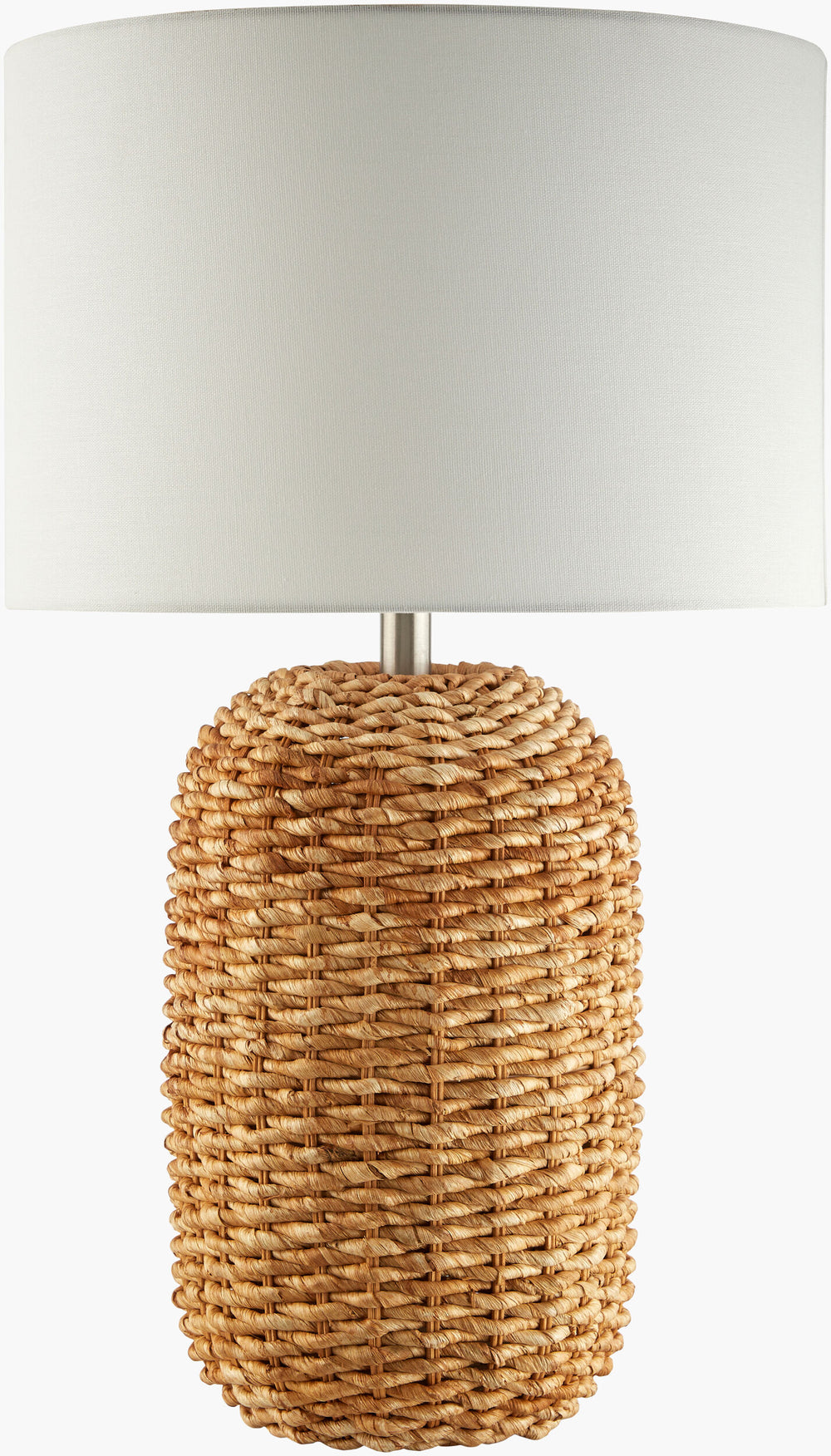 Surya Beke Accent Table Lamp - 27" Rustic Rattan & Metal Design, Cozy Cotton Shade For Home Décor Body, Wheat Rattan,Iron,Cotton,Iron Bke-001