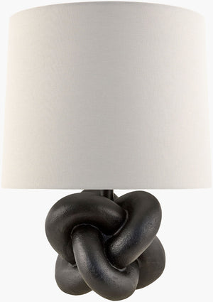 Livabliss Burkina Hand-painted Resin Table Lamp Bohemian Global Art with Linen Shade BKI-002