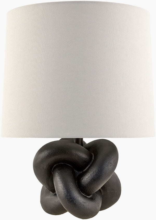 Livabliss Burkina Hand-painted Resin Table Lamp Bohemian Global Art with Linen Shade BKI-002