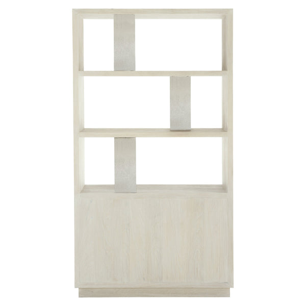 Bernhardt Bernhardt Ellis Etagere With Jicama White Oak & Nickel Cast Aluminum—Asymmetrical Bauhaus Display, 82"H 305128