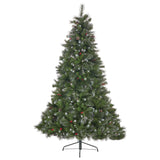 Christopher Knight Home® - Noble House - 9-foot Mixed Spruce Unlit Hinged Artificial Christmas Tree with Glitter Branches