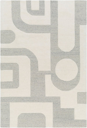 Livabliss Brook Hand Tufted Wool Area Rug Modern Geometric Accent for Entryway or Console Beige, Charcoal 2' x 3' BKO2304-23