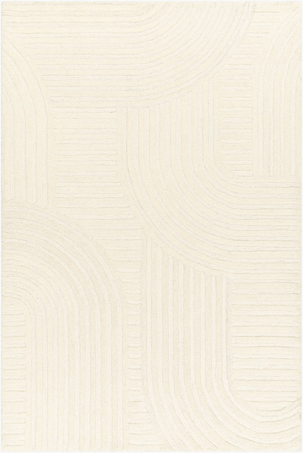 Livabliss Brook Art Deco Hand Tufted Wool Accent Rug Medium Pile Entryway Bedroom Layer Beige 2' x 3' BKO2315-23