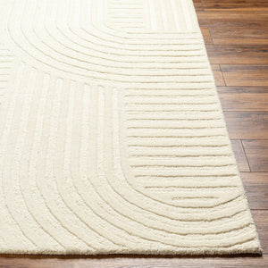 Livabliss Brook Art Deco Hand Tufted Wool Accent Rug Medium Pile Entryway Bedroom Layer Beige 2' x 3' BKO2315-23
