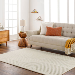 Livabliss Brook Art Deco Hand Tufted Wool Accent Rug Medium Pile Entryway Bedroom Layer Beige 2' x 3' BKO2315-23