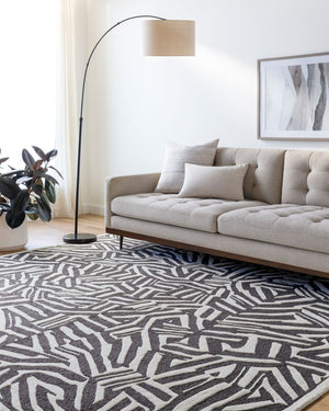 Livabliss Brook Hand Tufted Wool Area Rug Artisan Crafted for Entryway Bathroom or Reading Nook Cream, Dark Bro 9' x 12' BKO2317-912