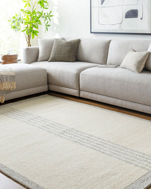 Livabliss Brook Hand Tufted Wool Area Rug Artisan Crafted Global Pattern for Entryway Decor Cream, Gray 2' x 3' BKO2318-23