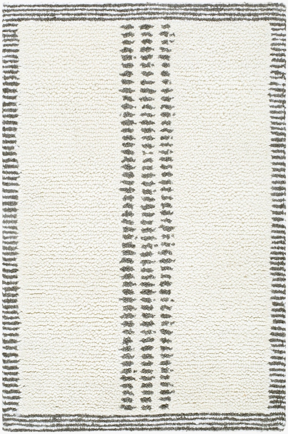 Livabliss Brook Hand Tufted Wool Area Rug Global Artisan Pattern for Entryway or Bedside Ivory, Charcoal 2' x 3' BKO2319-23