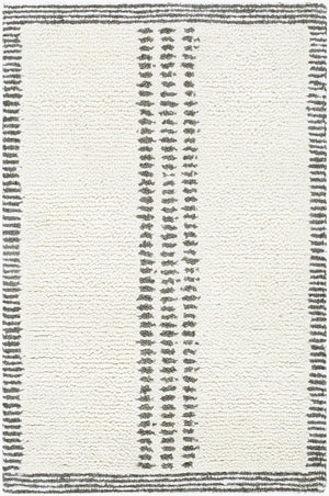 Livabliss Brook Hand Tufted Wool Area Rug Global Artisan Pattern for Entryway or Bedside Ivory, Charcoal 2' x 3' BKO2319-23