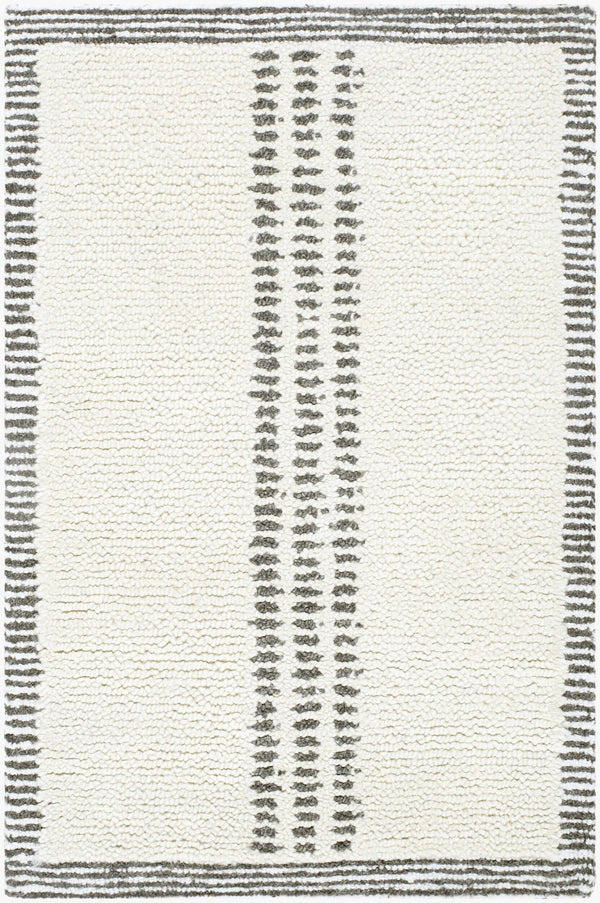 Livabliss Brook Hand Tufted Wool Area Rug Global Artisan Pattern for Entryway or Bedside Ivory, Charcoal 2' x 3' BKO2319-23