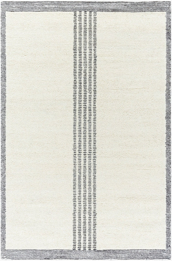 Livabliss Brook Hand Tufted Wool Area Rug Global Artisan Pattern for Entryway or Bedside Ivory, Charcoal 5' x 7'6" BKO2319-576