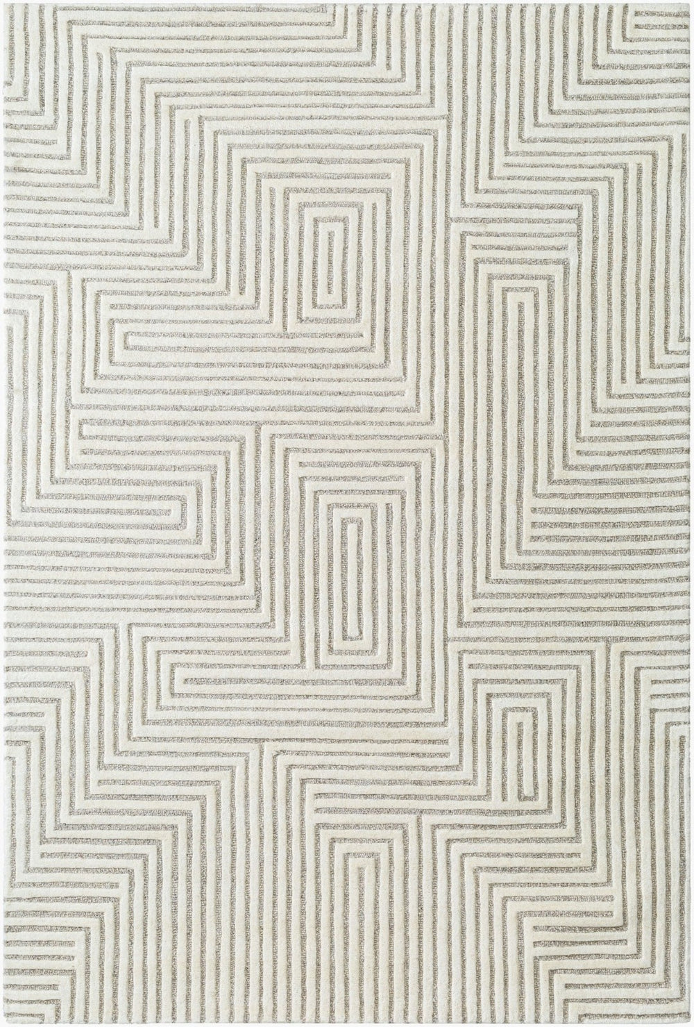 Livabliss Brook Hand-tufted Wool Accent Rug Art Deco Geometric Pattern for Entryway or Bedroom Cream, Beige 5' x 7'6" BKO2320-576