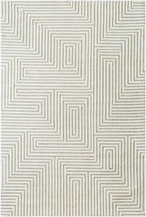 Livabliss Brook Hand-tufted Wool Accent Rug Art Deco Geometric Pattern for Entryway or Bedroom Cream, Beige 5' x 7'6" BKO2320-576