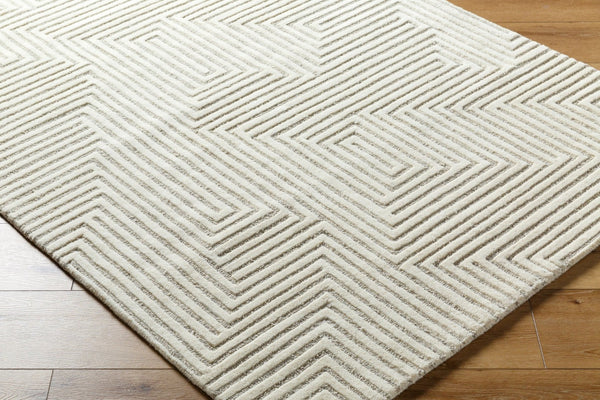 Livabliss Brook Hand-tufted Wool Accent Rug Art Deco Geometric Pattern for Entryway or Bedroom Cream, Beige 5' x 7'6" BKO2320-576