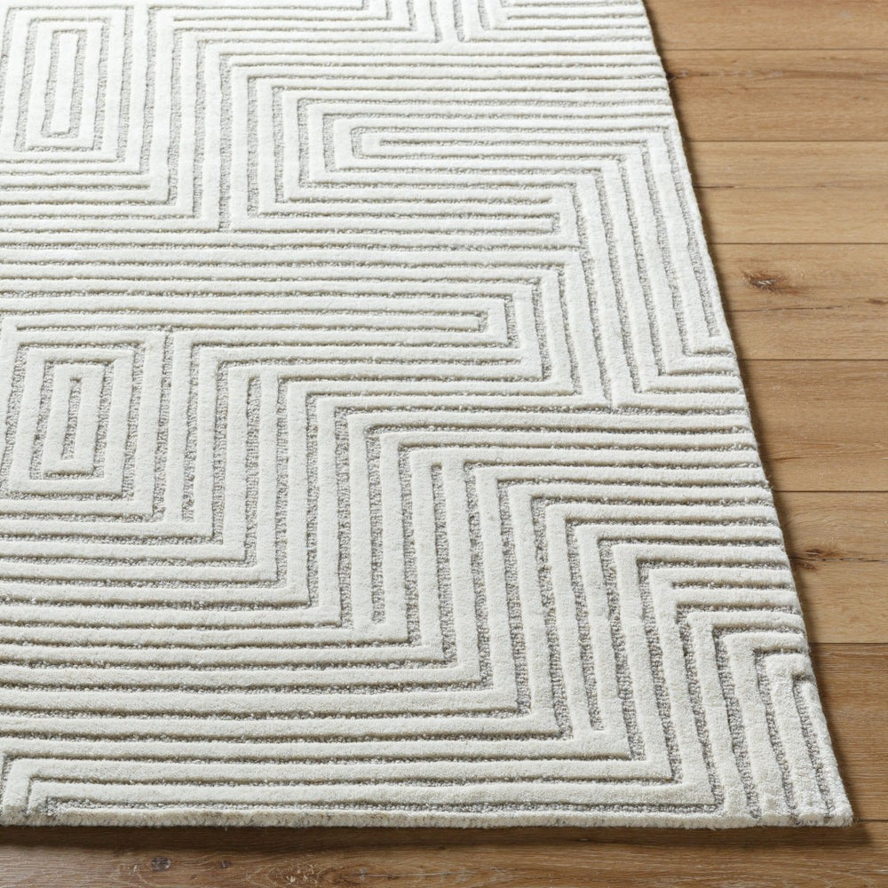 Livabliss Brook Hand-tufted Wool Accent Rug Art Deco Geometric Pattern for Entryway or Bedroom Cream, Beige 5' x 7'6" BKO2320-576