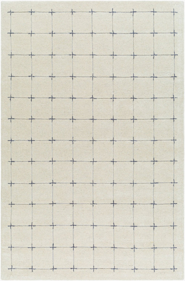 Livabliss Brook Hand Tufted Wool Area Rug Art Deco Geometric Pattern for Entryway or Bedroom Tan, Charcoal 8' x 10' BKO2332-810