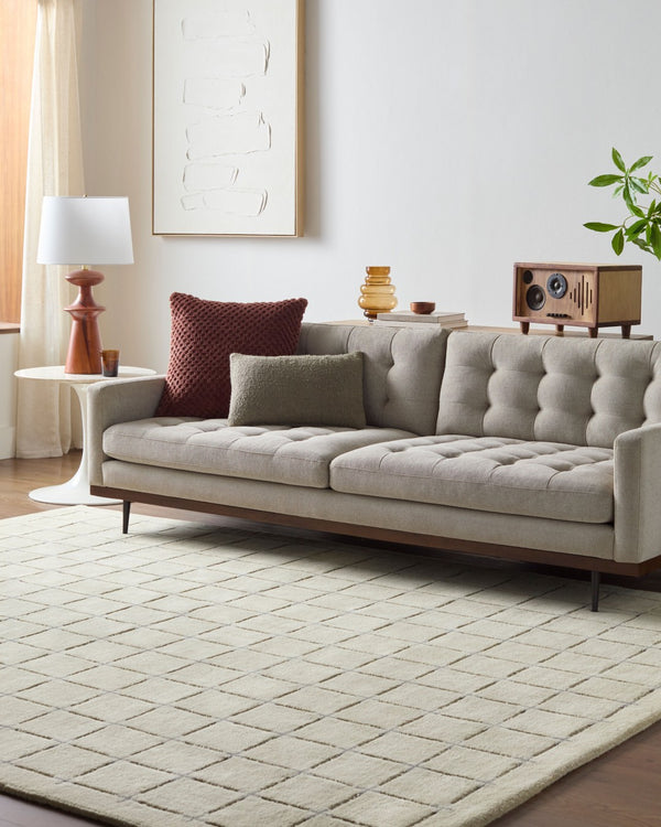Livabliss Brook Hand Tufted Wool Area Rug Art Deco Geometric Pattern for Entryway or Bedroom Tan, Charcoal 8' x 10' BKO2332-810