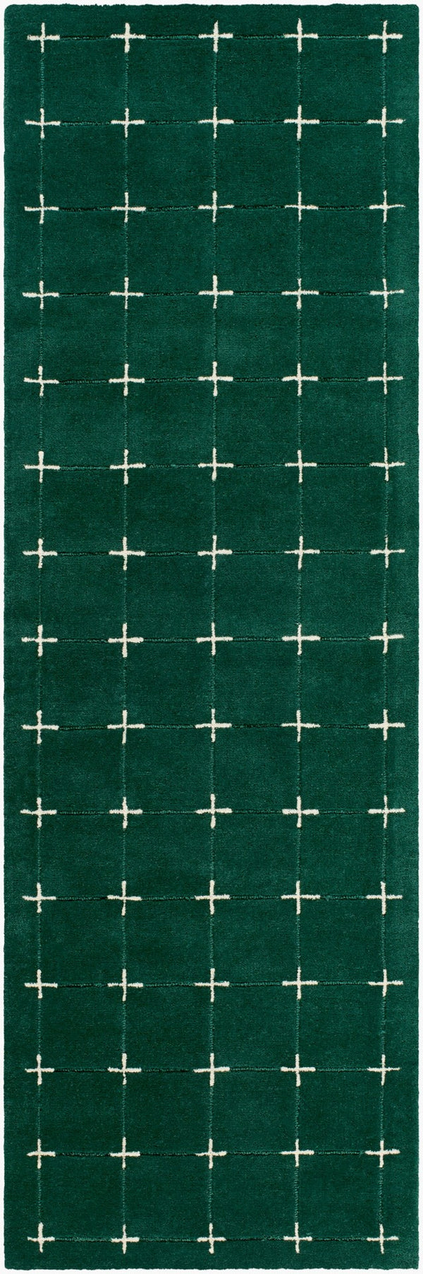 Livabliss Brook Art Deco Hand Tufted Wool Area Rug for Living Room or Primary Bedroom Dark Green, Lig 3' x 10' BKO2333-310
