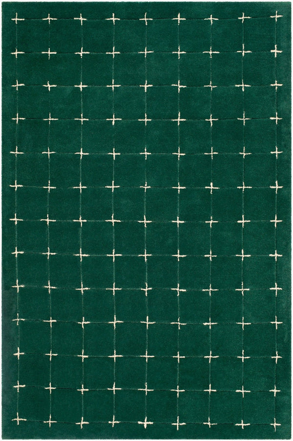 Livabliss Brook Art Deco Hand Tufted Wool Area Rug for Living Room or Primary Bedroom Dark Green, Lig 9' x 12' BKO2333-912