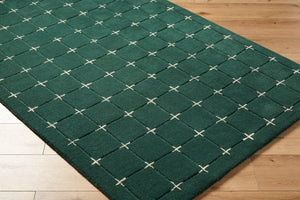 Livabliss Brook Art Deco Hand Tufted Wool Area Rug for Living Room or Primary Bedroom Dark Green, Lig 9' x 12' BKO2333-912