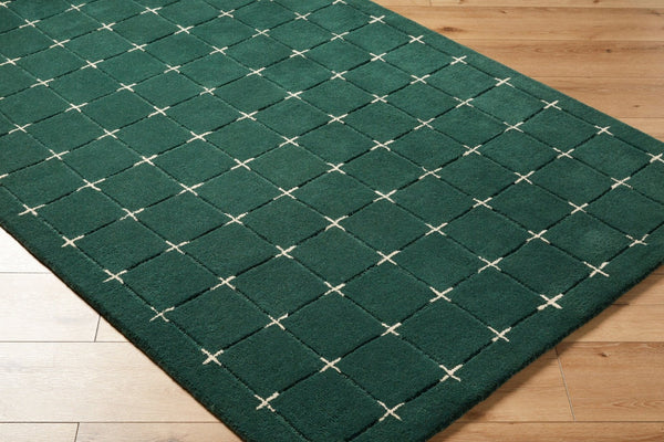 Livabliss Brook Art Deco Hand Tufted Wool Area Rug for Living Room or Primary Bedroom Dark Green, Lig 9' x 12' BKO2333-912