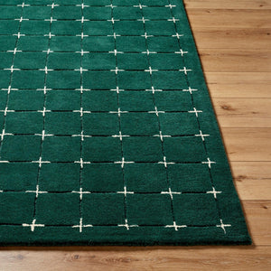 Livabliss Brook Art Deco Hand Tufted Wool Area Rug for Living Room or Primary Bedroom Dark Green, Lig 9' x 12' BKO2333-912
