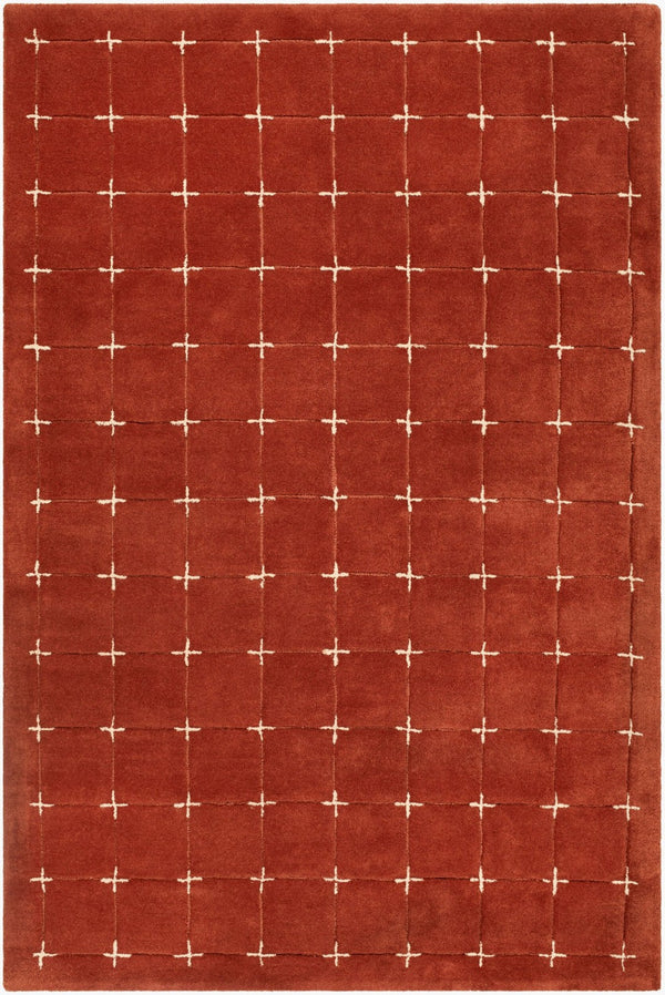 Livabliss Brook Art Deco Hand Tufted Wool Area Rug for Living Room or Dining Space Rust, Light Bei 3' x 10' BKO2334-310