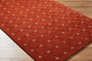 Livabliss Brook Art Deco Hand Tufted Wool Area Rug for Living Room or Dining Space Rust, Light Bei 3' x 10' BKO2334-310