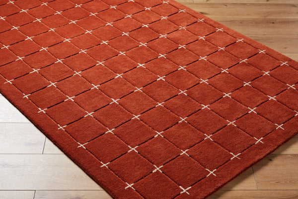 Livabliss Brook Art Deco Hand Tufted Wool Area Rug for Living Room or Dining Space Rust, Light Bei 3' x 10' BKO2334-310